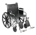 Sentra EC Heavy Duty Wheelchair, Detachable Desk Arms, Elevating Leg Rests, 20" Seat - 1 Each