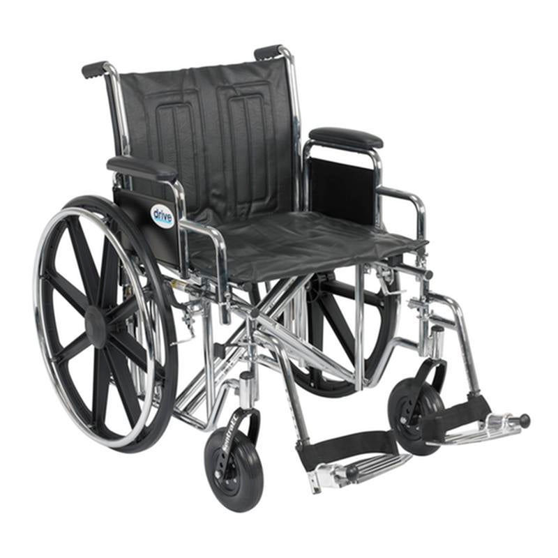 Sentra EC Heavy Duty Wheelchair, Detachable Desk Arms, Swing away Footrests, 20" Seat - 1 Each