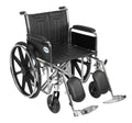 Sentra EC Heavy Duty Wheelchair, Detachable Full Arms, Elevating Leg Rests, 20" Seat - 1 Each