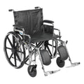 Sentra Extra Heavy Duty Wheelchair, Detachable Desk Arms, Elevating Leg Rests, 22" Seat - 1 Each