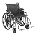 Sentra Extra Heavy Duty Wheelchair, Detachable Desk Arms, Swing away Footrests, 22" Seat - 1 Each
