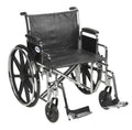 Sentra EC Heavy Duty Wheelchair, Detachable Desk Arms, Swing away Footrests, 22" Seat - 1 Each