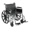 Sentra EC Heavy Duty Wheelchair, Detachable Full Arms, Swing away Footrests, 22" Seat - 1 Each