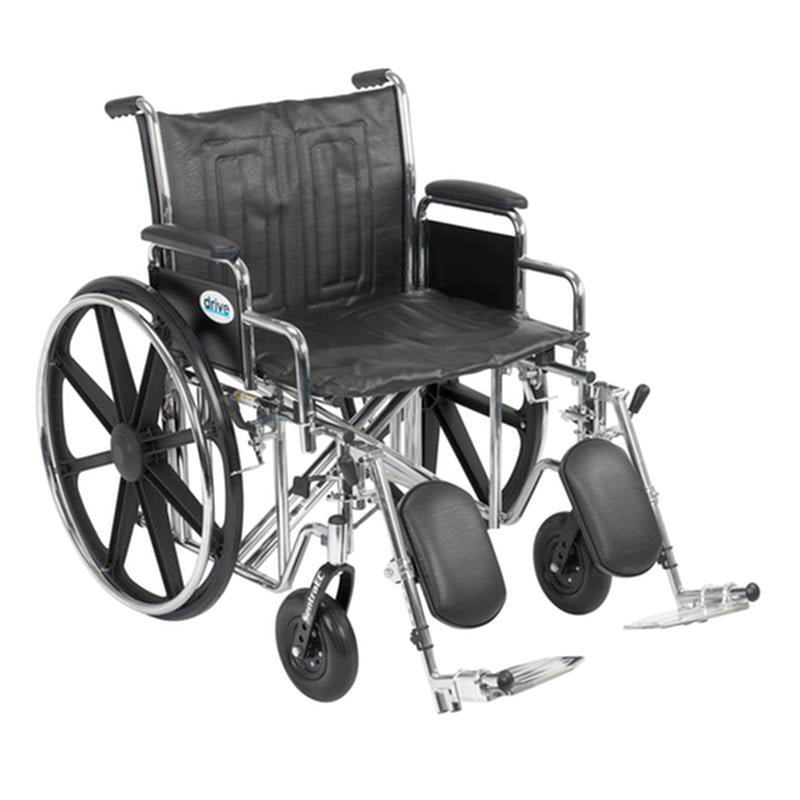 Sentra EC Heavy Duty Wheelchair, Detachable Desk Arms, Elevating Leg Rests, 22" Seat - 1 Each