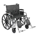 Sentra Extra Heavy Duty Wheelchair, Detachable Desk Arms, Elevating Leg Rests, 24"Seat - 1 Each