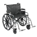Sentra Extra Heavy Duty Wheelchair, Detachable Desk Arms, Swing away Footrests, 24" Seat - 1 Each