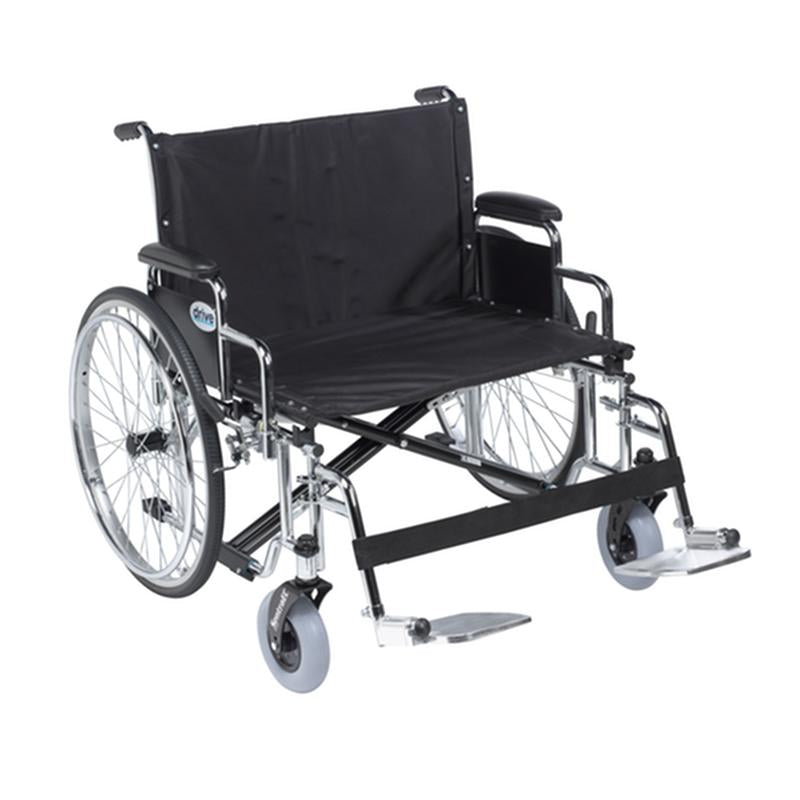 Sentra EC Heavy Duty Extra Wide Wheelchair, Detachable Desk Arms, Swing away Footrests, 30" Seat - 1 Each