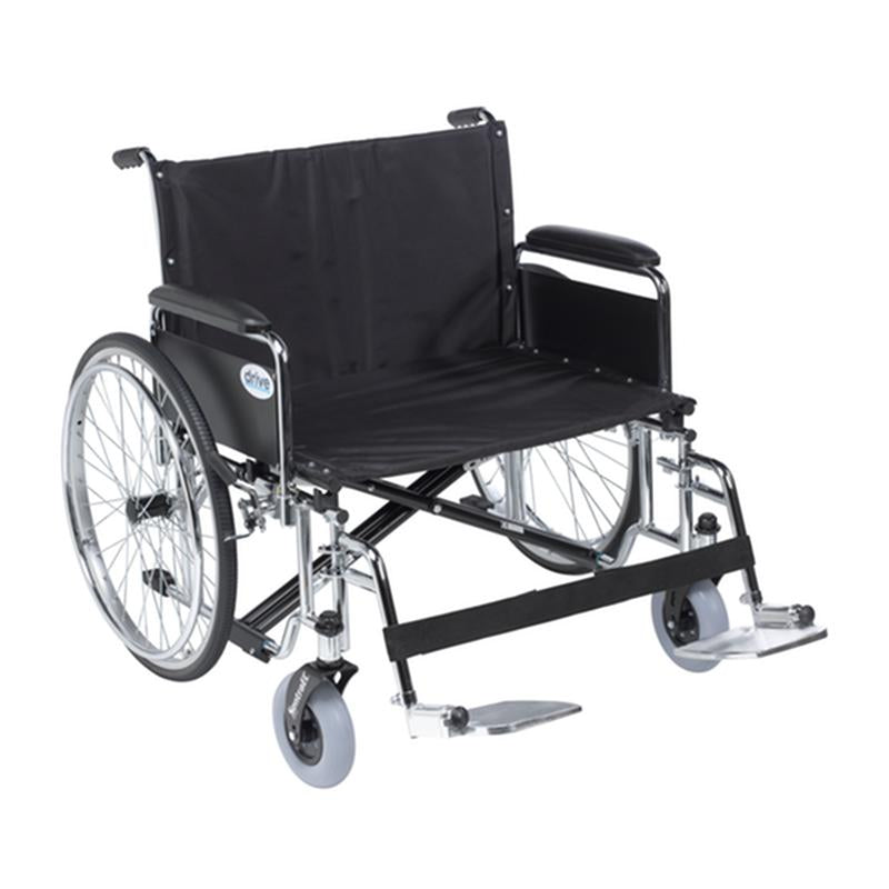 Sentra EC Heavy Duty Extra Wide Wheelchair, Detachable Full Arms, Swing away Footrests, 30" Seat - 1 Each