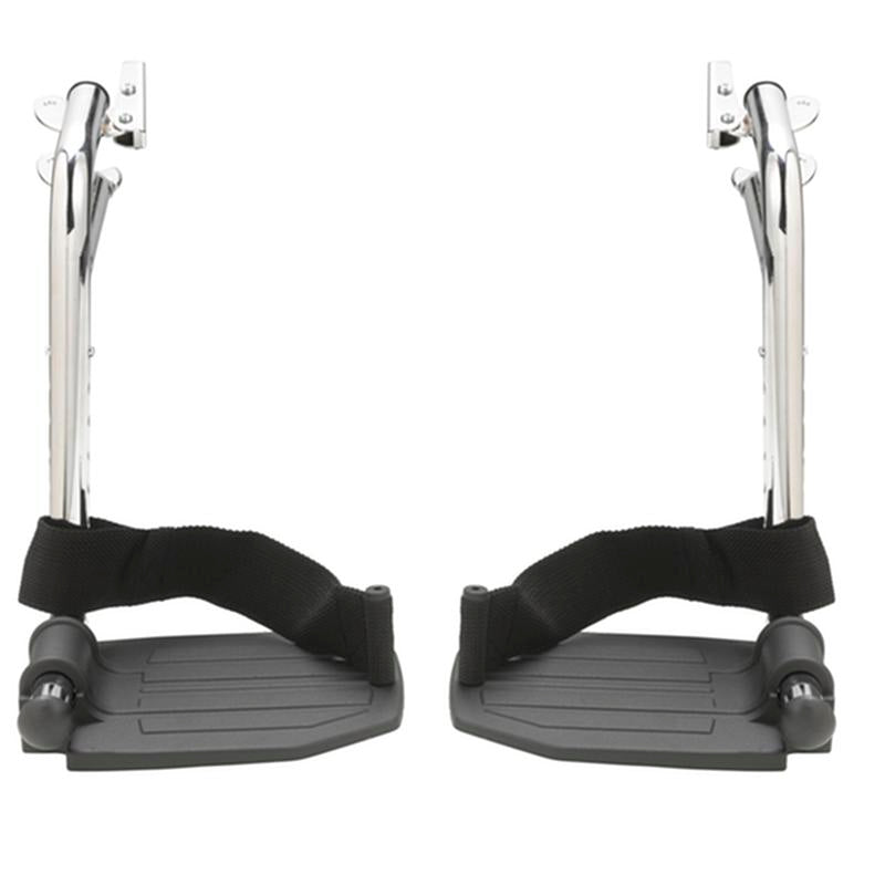 Chrome Swing Away Footrests with Aluminum Footplates - 1 Pair