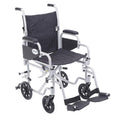 Poly Fly Light Weight Transport Chair Wheelchair with Swing away Footrests, 18" Seat - 1 Each