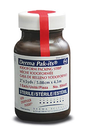 (BX12) EA/1 PAK-ITS PACKING GAUZE WITH INSERT, IODOFORM, 2IN x 5YDS