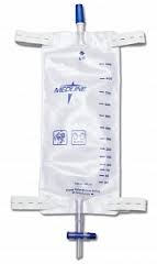 EA/1 LEG BAG WITH COMFORT STRAPS, SLIDE TAP DRAIN PORT, 900ML