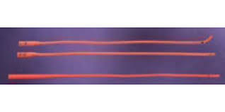 BX/12  INTERMITTENT RED RUBBER LATEX CATHETER, SIZE 22FR 16IN