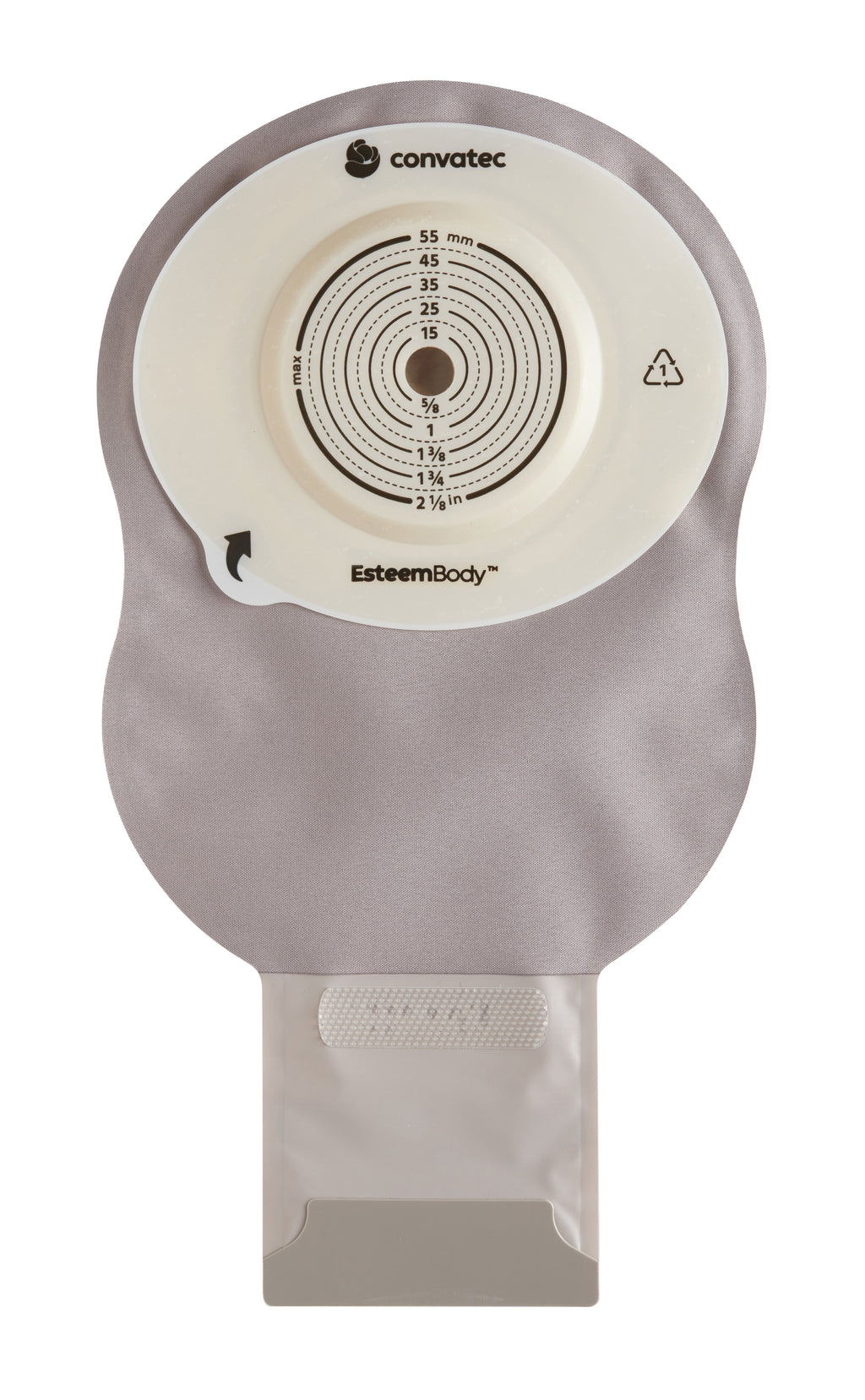 Esteem Body® Soft Convex One-Piece Drainable Pouch - Opaque with Window - Box of 10