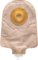 Premier One-Piece Urostomy Pouch, Pre-Cut Stoma Opening 5/8" (16mm), Beige 9" (23cm) - Box of 5