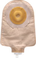 Premier One-Piece Urostomy Pouch, Pre-Cut Stoma Opening 1" (25mm), Beige 9" (23cm) - Box of 5