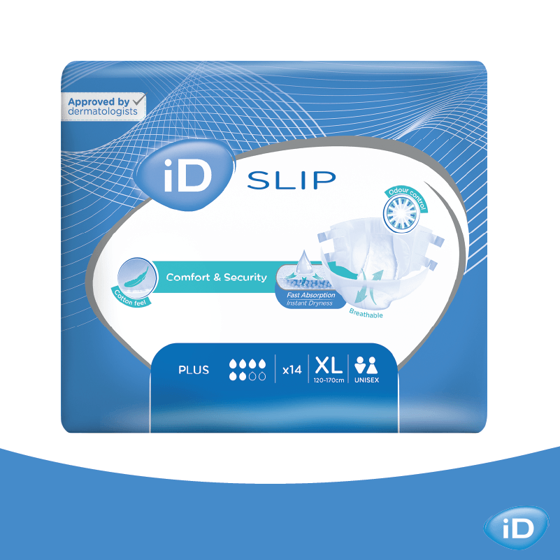 CS/4 (14/PKG) ID SLIP PLUS X- LARGE, (47"-67"), 3200ML ABSORBENCY.
