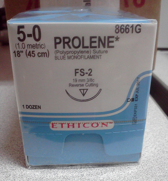 CS/12 SUTURE 5-0 PROLENE BLUE, MONO 18IN W/ FS2 NEEDLE BLACK.