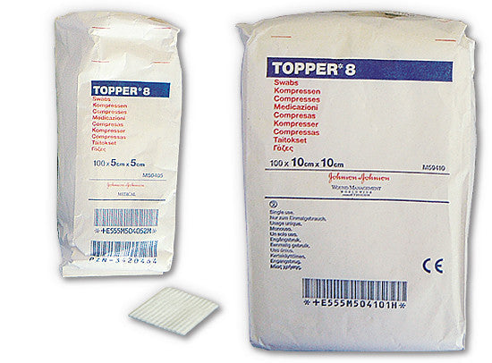 (CS50) BX/100 TOPPER® 8 SWABS (4 PLY, NON-STERILE) 5CM X 5CM