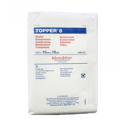 (CS40) BX/100 TOPPER® 8 SWABS (4 PLY, NON-STERILE) 10CM X 10CM