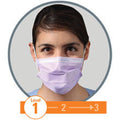 BX/50  KIMBERLY CLARK EYELOOP MASKS, LAVENDER, ASTM F2100-11 STANDARD - (NON-RETURNABLE)