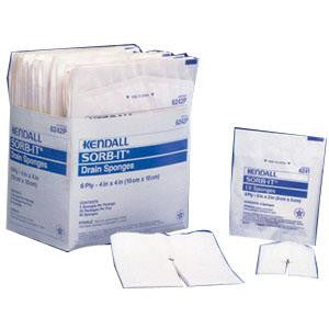 BX/25 (2PER PK) CURTIY DRAIN SPONGE 6PLY STERILE 4" X 4"