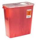 EA/1 IN-ROOM SHARPS CONTAINER WITH COUNTER BALANCED LID -RED 5QT