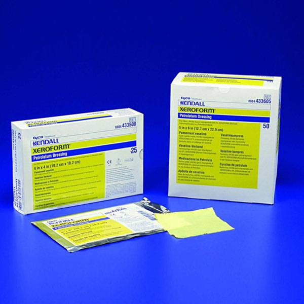 (CS/4)BX/50 XEROFORM PETROLATUM GAUZE, 5IN X 9IN,STERILE,NON-ADHERENT