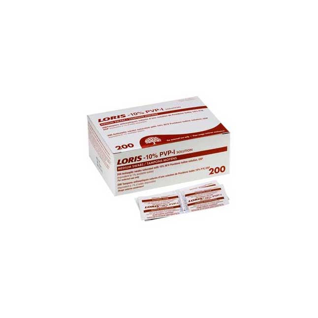 BX/200 Loris 10% PVP Swab Towelette with 1% Iodine