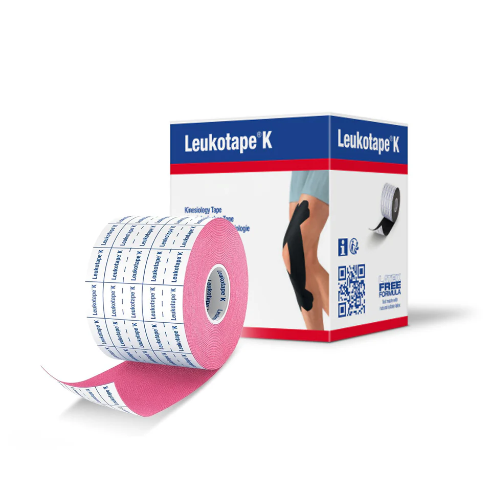 Leukotape K - Elastic Adhesive Tape, 5cm x 5m, Pink - 1 Box