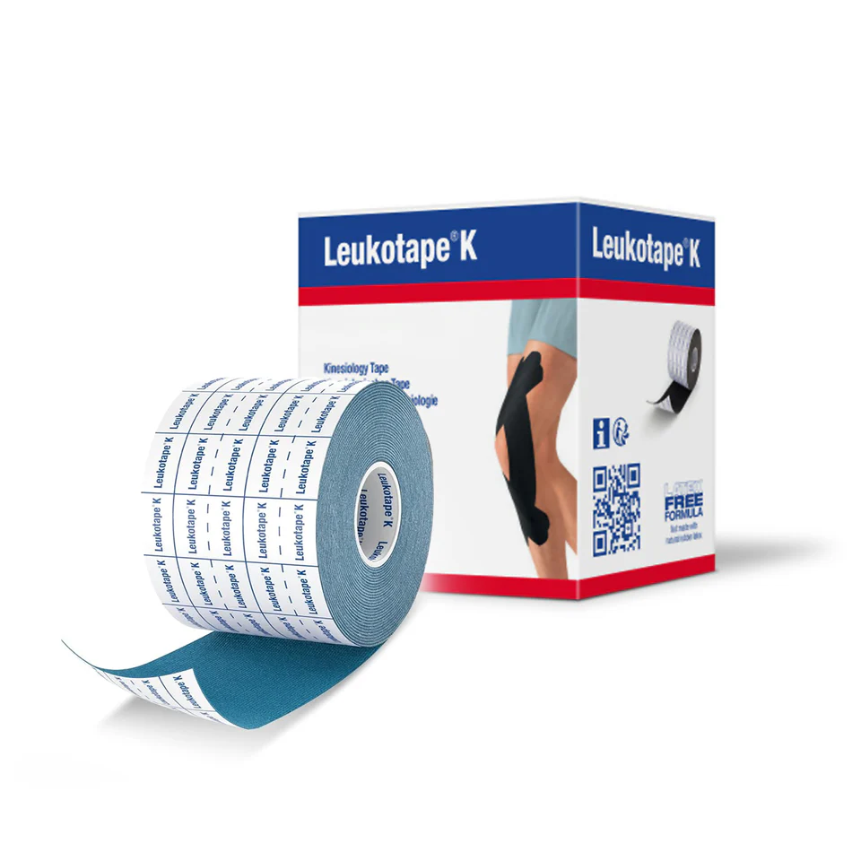 Leukotape K - Elastic Adhesive Tape, 7.5cm x 5m, Blue - 1 Box