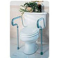 CS/2  MEDLINE GUARDIAN TOILET SAFETY FRAME, 250LB, ADJUSTABLE HANDLES, ROTATING BACK.
