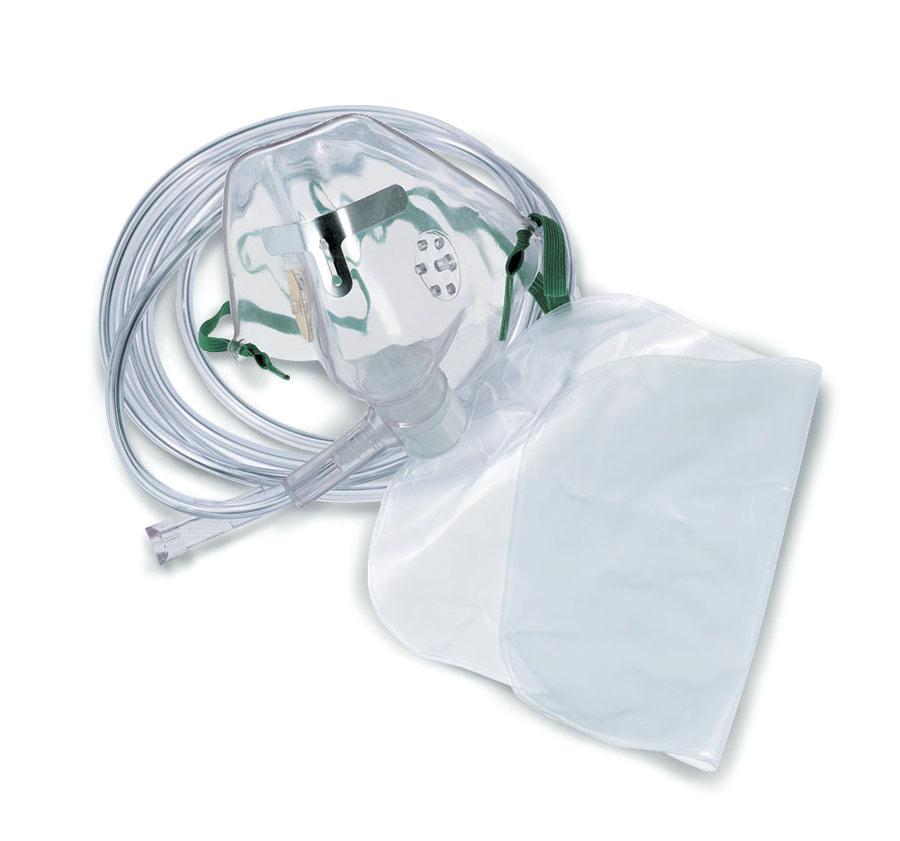 CS/50 OXYGEN MASK, ADULT, NON REBREATHER W/ RESERVOIR BAG, 7" TUBING.