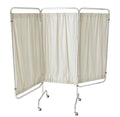 EA/1 PRIVACY SCREEN, 3 PANEL WITH 2" CASTERS AND WHITE VINYL PANEL