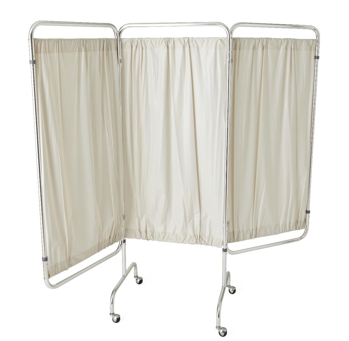 EA/1 PRIVACY SCREEN, 3 PANEL WITH 2" CASTERS AND WHITE VINYL PANEL