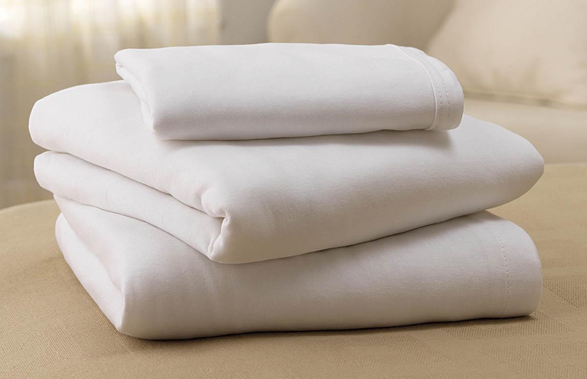 PK/12 SOFT-FIT KNITTED PILLOWCASE 55% COTTON, 45% POLY BLEND, 32" X 42", WHITE