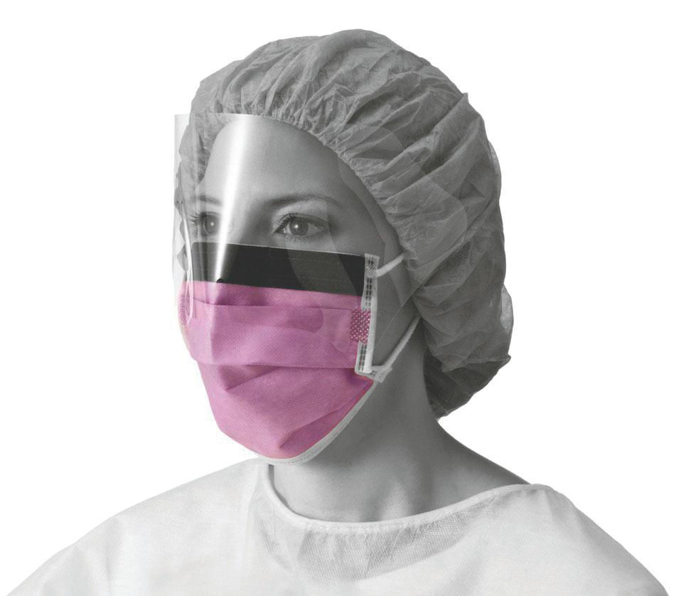 (CS/4)  BX/25  FLUID RESIST FACE MASK, FACE W/ SHIELD, EARLOOP