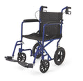 EA/1 ALUMINIUM TRANSPORT CHAIR WITH 12" WHEELS , BLUE