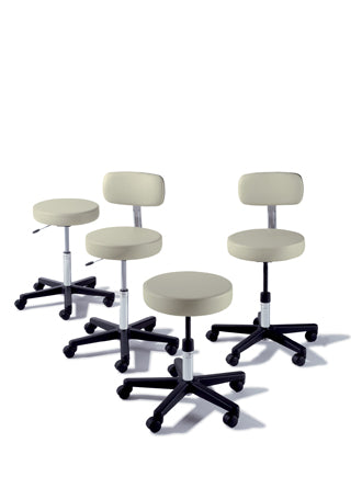 EA/1 RITTER AIR LIFT STOOL WITH BACK AND GLIDE ASSEMBLY, BLACK
