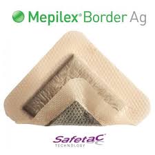 BX/5 MEPILEX BORDER FOAM AG DRESSING, 10CM X 10CM