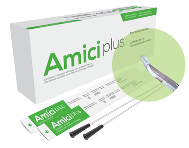 BX/100 AMICI PLUS TIEMANN INTERMITTENT CATHETERS, SIZE 10FR 16IN