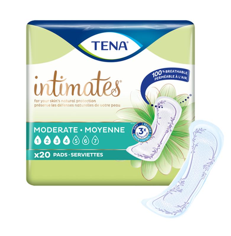 TENA® Intimates™ Moderate Absorbency Incontinence Pads, Regular Length