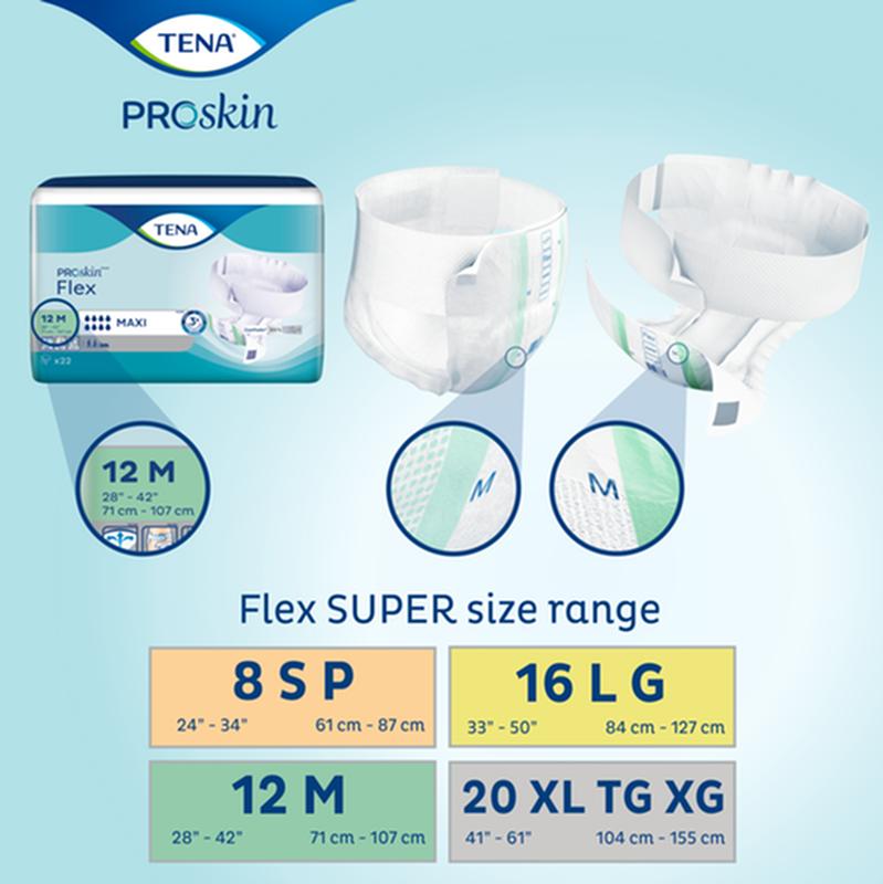 TENA® ProSkin™ Flex Super Brief, Maximum Absorbency, Size 8/Small