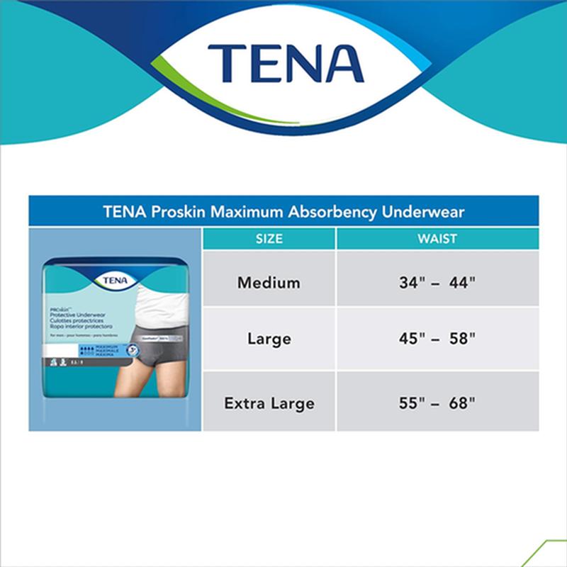 TENA® ProSkin™ Protective Incontinence Underwear for Men, Maximum Absorbency, Small/Medium