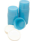 BG/50  BLUE DENTURE CUP W/ LID