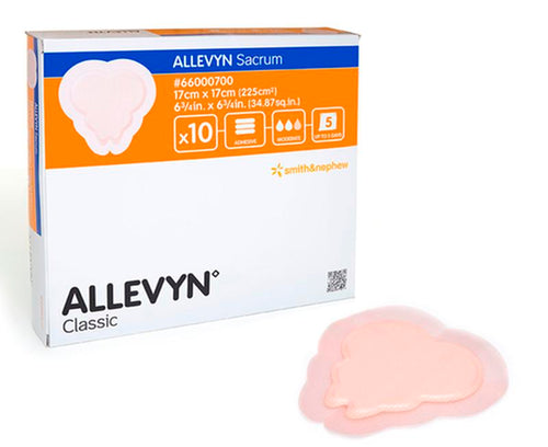 BX/10 ALLEVYN SACRUM ADHESIVE FOAM DRESSING, SIZE 22CM X 22CM