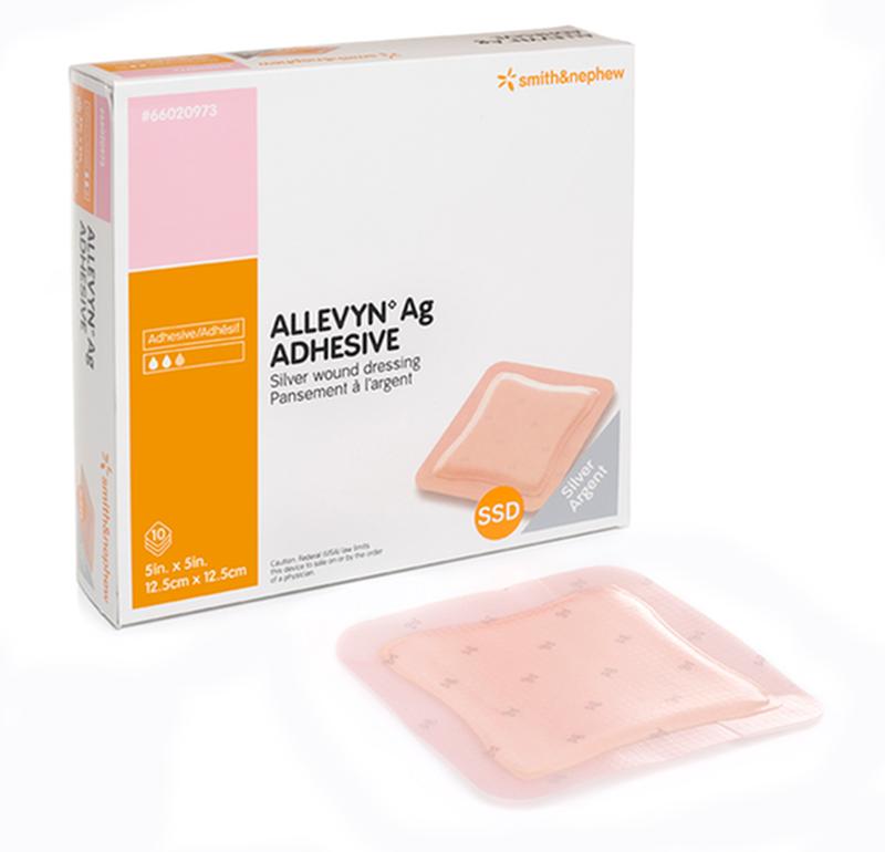 BX/10 ALLEVYN AG ADHESIVE DRESSING, SIZE 17.5CM X 17.5CM