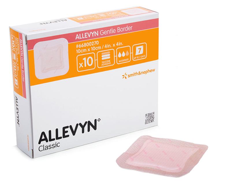 BX/10 ALLEVYN GENTLE BORDER DRESSING, SIZE 12.5CM X 12.5CM
