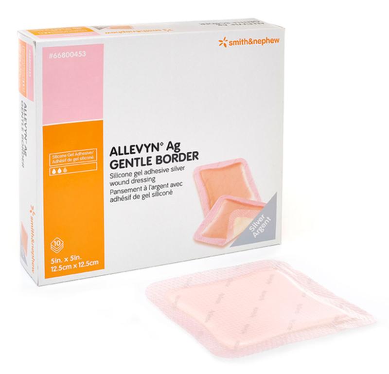 BX/10 ALLEVYN AG GENTLE BORDER DRESSING, SIZE 7.5CM X 7.5CM
