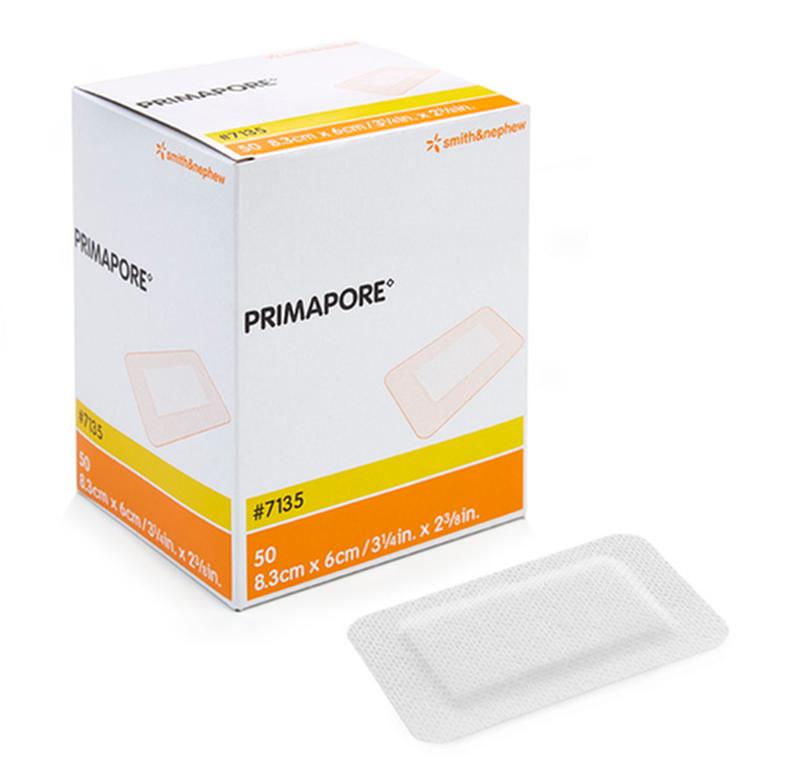 BX/50 PRIMAPORE LOW-ADHERENT POST-OP ISLAND DRESSING, SIZE 8.3CM X 6CM